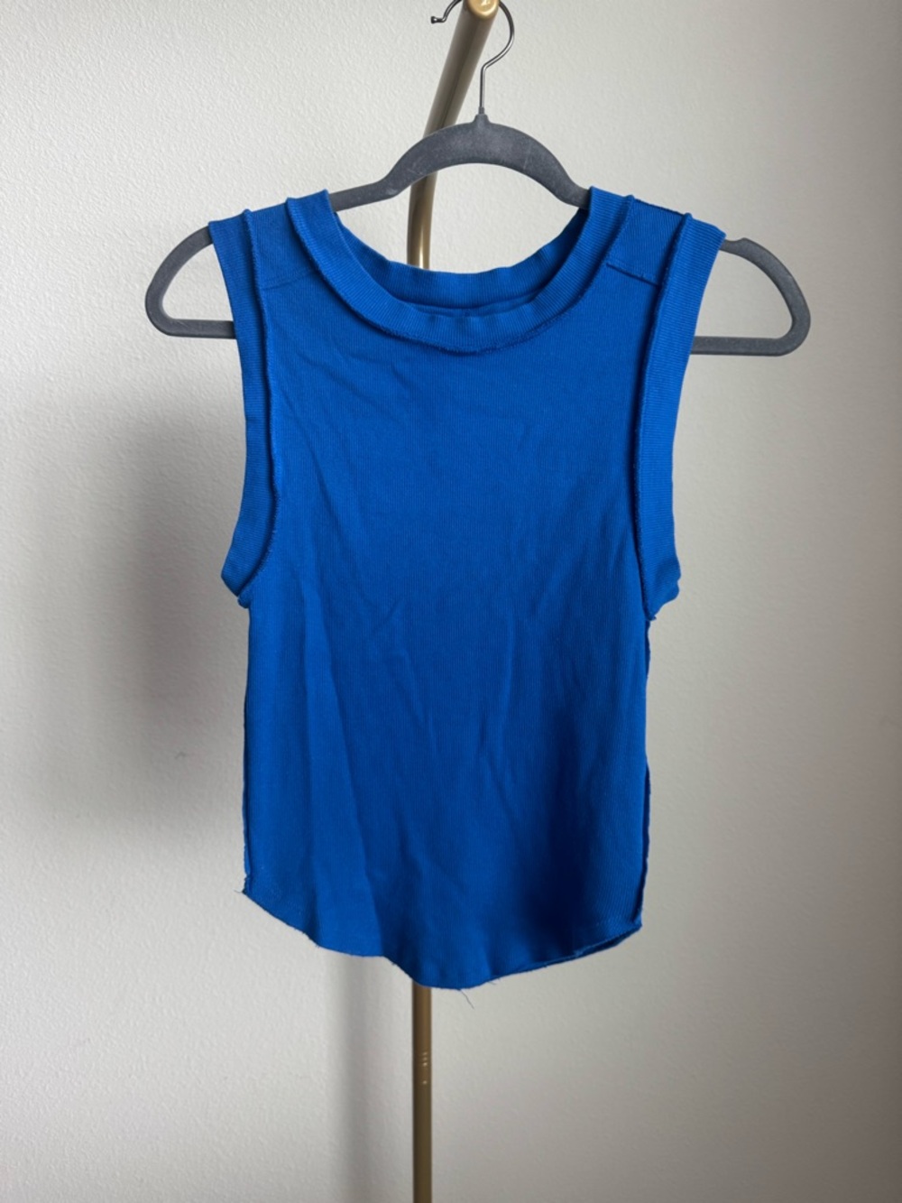 Free People Vibrant Blue Sleeveless Ribbed Tank